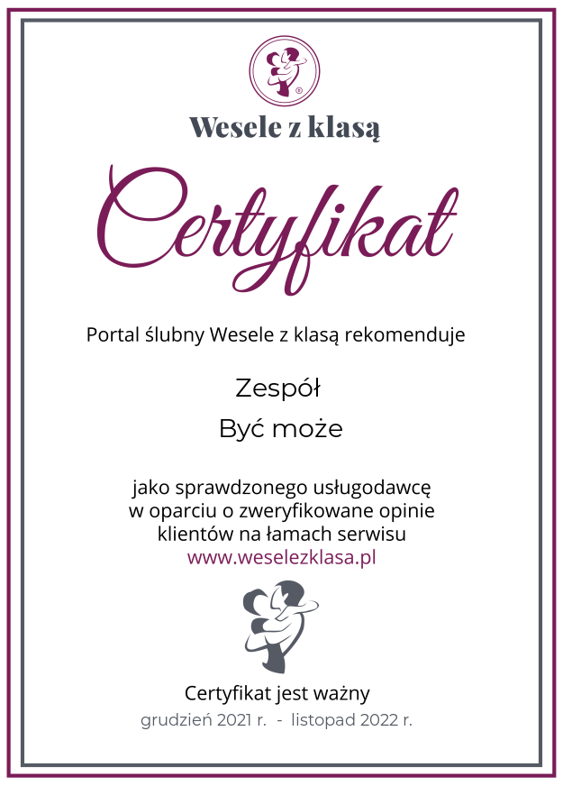 Certyfikat Wesele z klasą